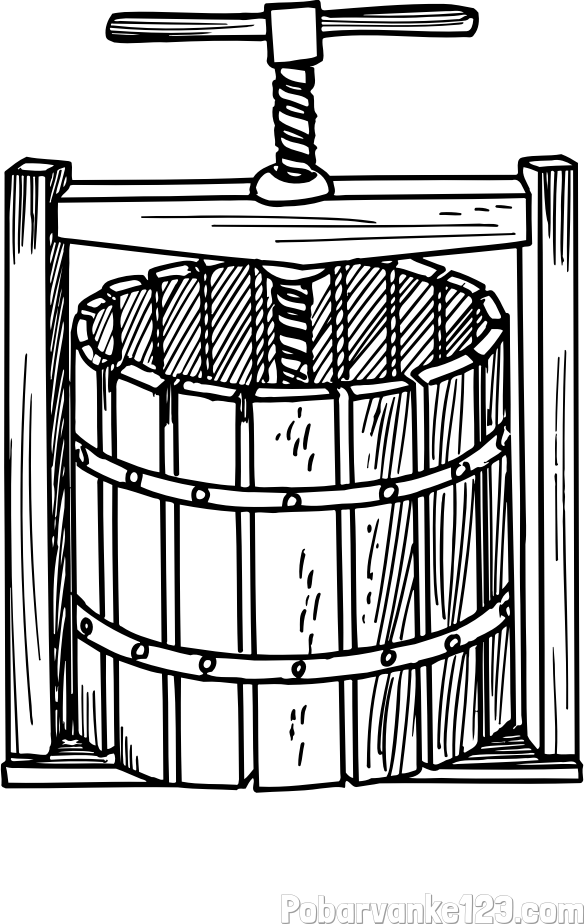 Pobarvanka stiskalnice (preše) za grozdje