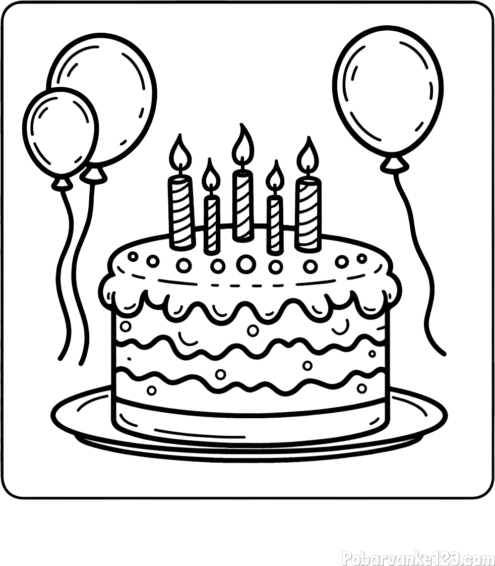 Pobarvanka torte za 5. rojstni dan