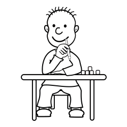 Pobarvanka učenca za šolsko klopjo