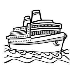 Pobarvanka velike potniške ladje