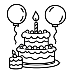 Pobarvanka velike rojstnodnevne torte