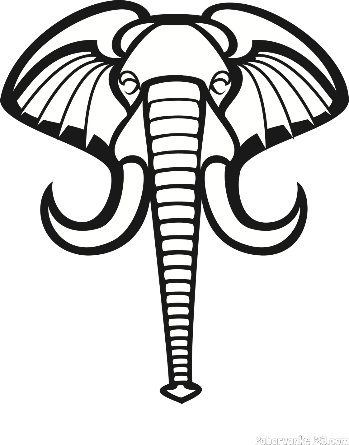 Pobarvanka velike slonje glave