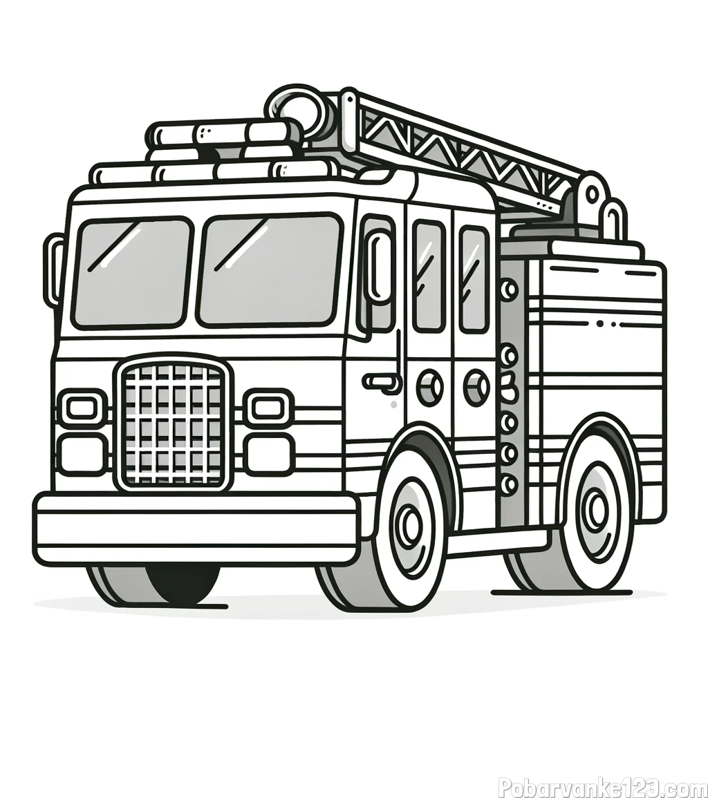 Pobarvanka velikega gasilskega avta