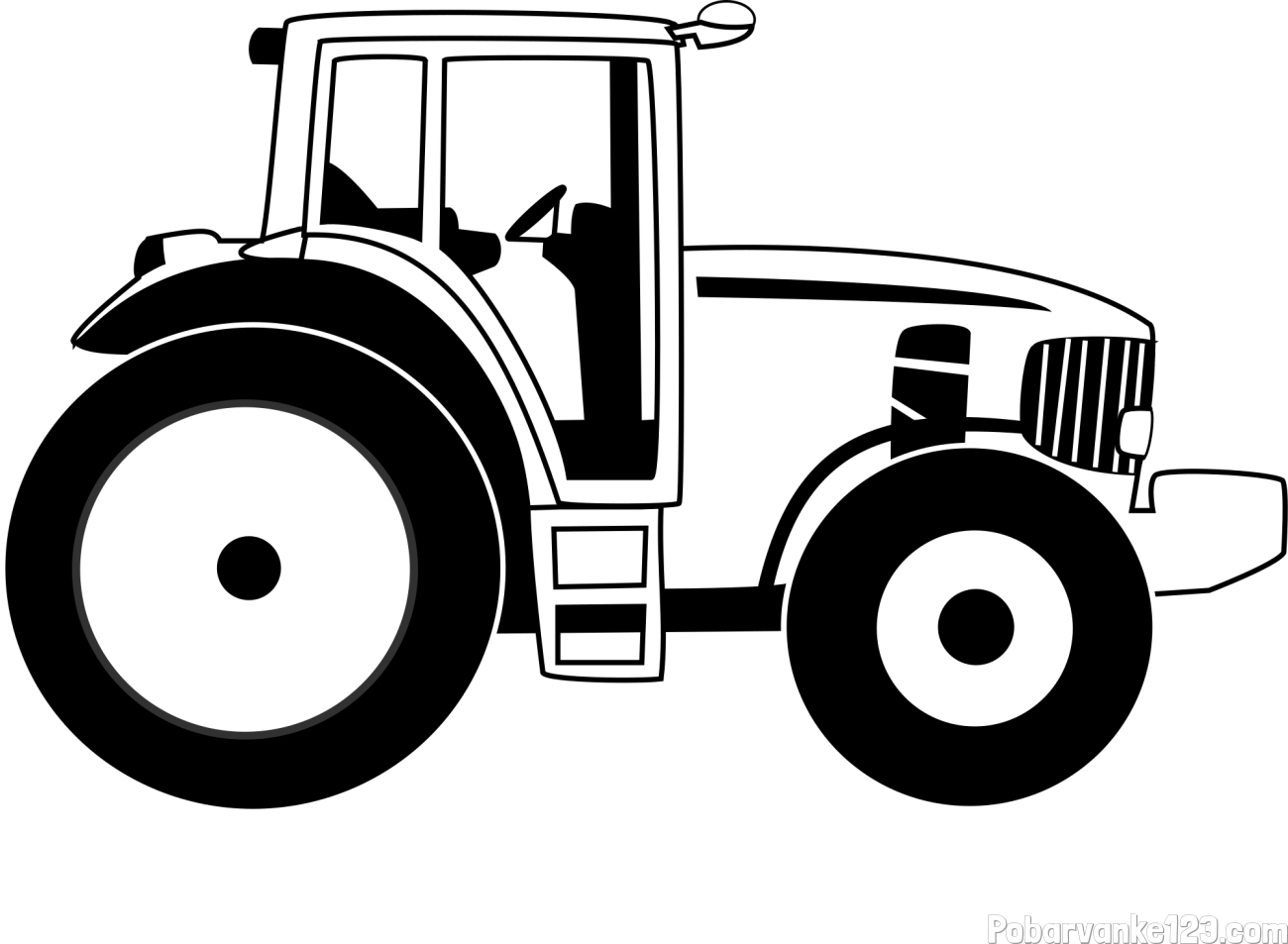 Pobarvanka velikega in zmogljivega traktorja