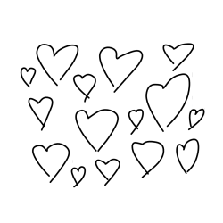 Pobarvanka veliko srčkov