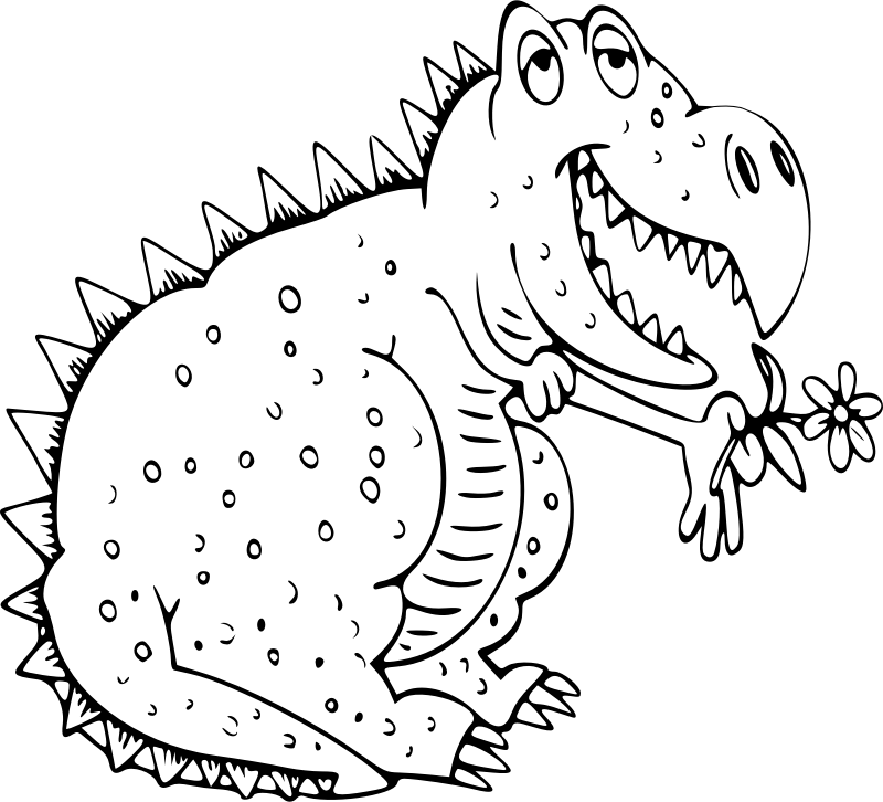 Pobarvanka veselega dinozavra