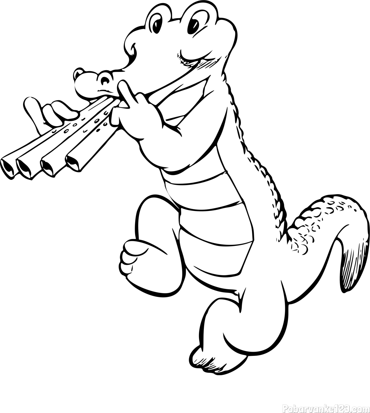 Pobarvanka veselega krokodila