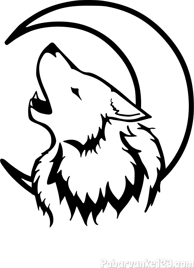 Pobarvanka volk in lune