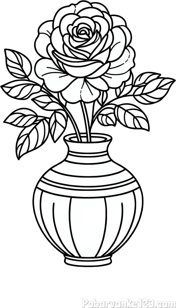 Pobarvanka vrtnice v vazi