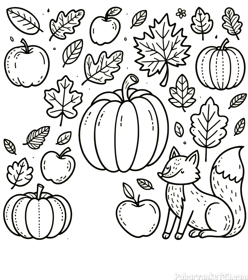 Pobarvanka z motivom jeseni