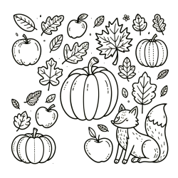 Pobarvanka z motivom jeseni