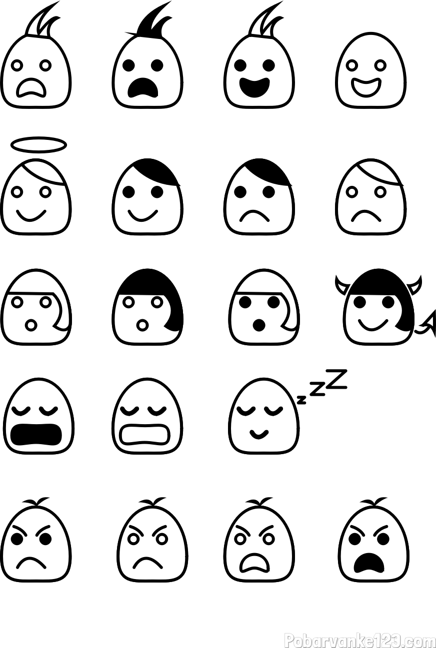 Pobarvanka z zbirko 19ih smeškov