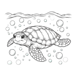 Pobarvanka želve v morju