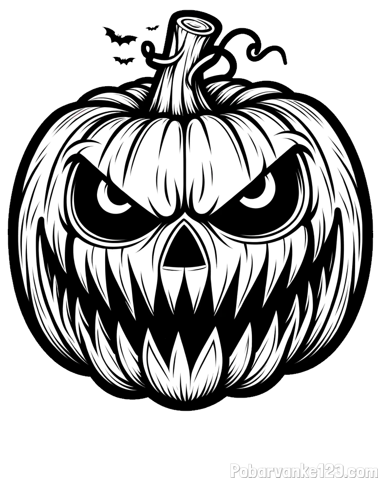 Pobarvanka zlobne buče za noč čarovnic