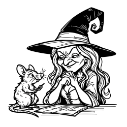 Pobarvanka zlobne čarovnice in podgane