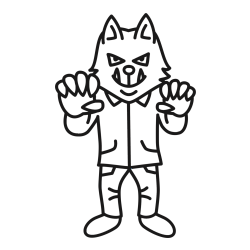 Pobarvanka zlobnega volka iz Rdeče kapice