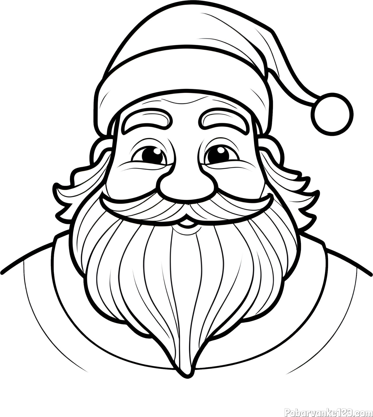 Preprosta otroška pobarvanka simpatičnega Božička