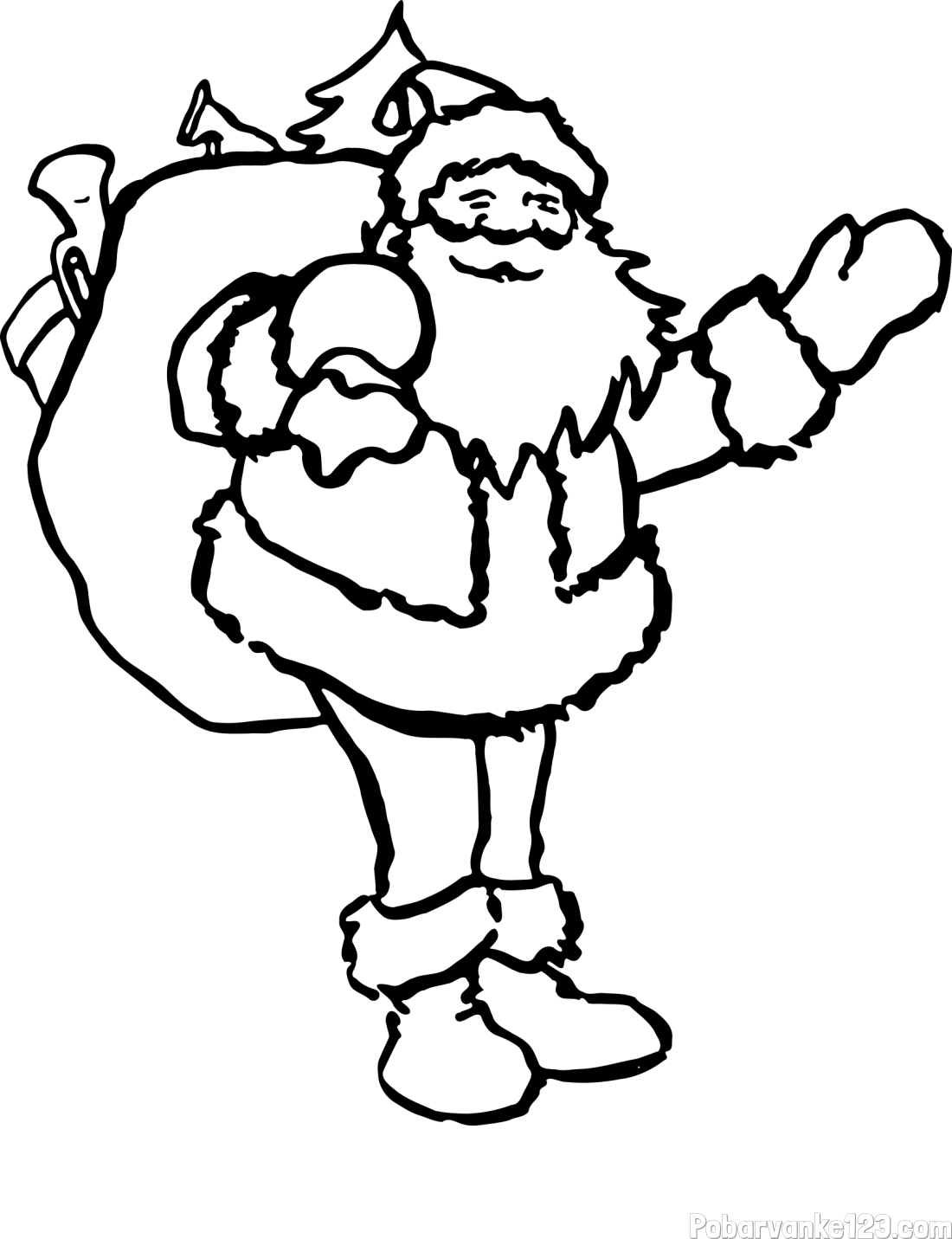 Preprosta pobarvanka Božička z darili